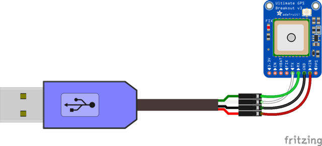 FTDI USB-to-TTL Cable Connecting to GPS breakout board